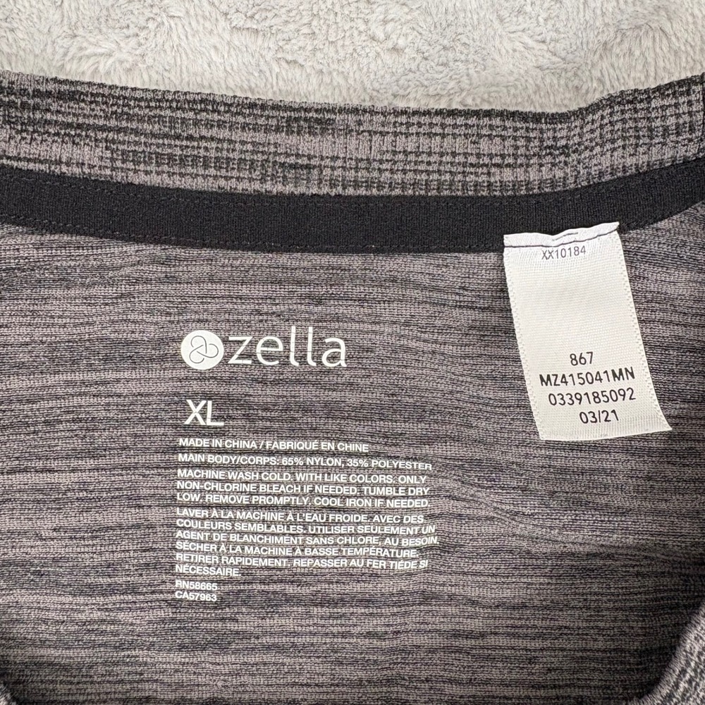 Zella Performance Athletic XL Men's T-Shirt Gray Crew Neck Raglan Heathered - Picture 6 of 7